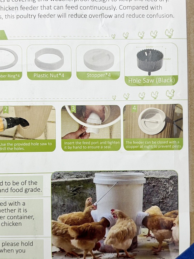 DIY Chicken Feeder Kit for Bucket Gravity Feed