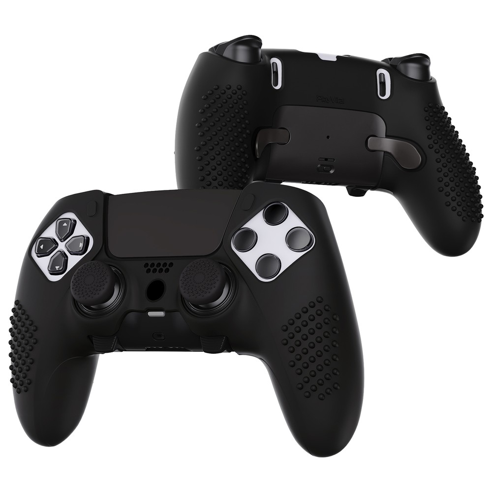 Soft Rubber Protector Skin for PS5 Edge Controller w/6 Thumb Grip Caps