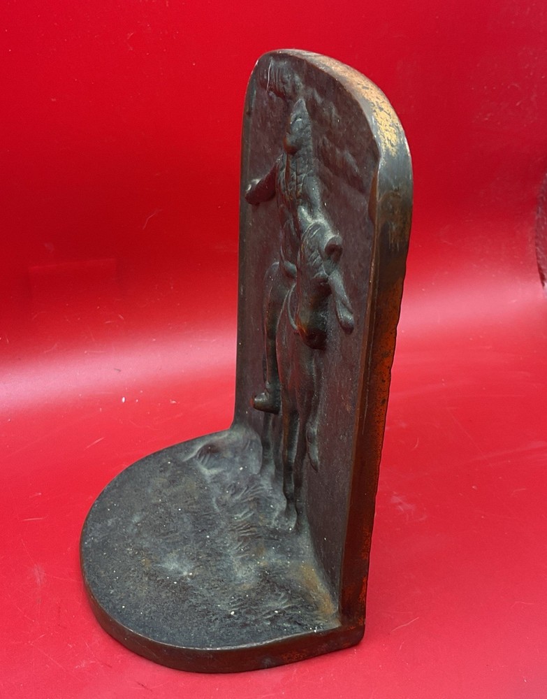 Antique Bronze Native American Bookend 5.5 x 3.5 solid heavy