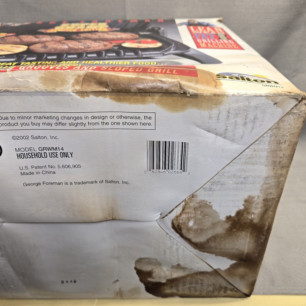 NOS New 2002 George Foreman SUPER CHAMP Grilling Machine & Belgian Waffle Maker