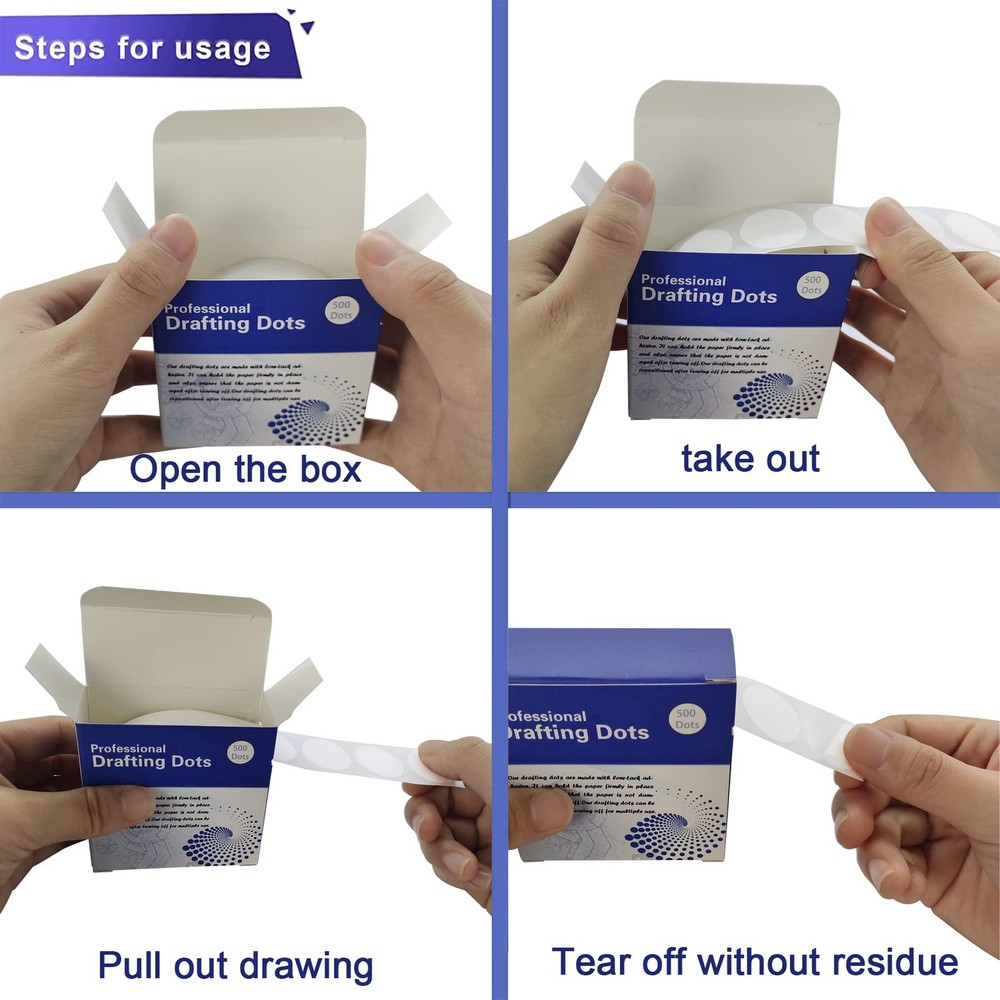 EDSRDRUS Professional Blank Drafting Dots 7/8” Diameter, 1 pack, White(blank)