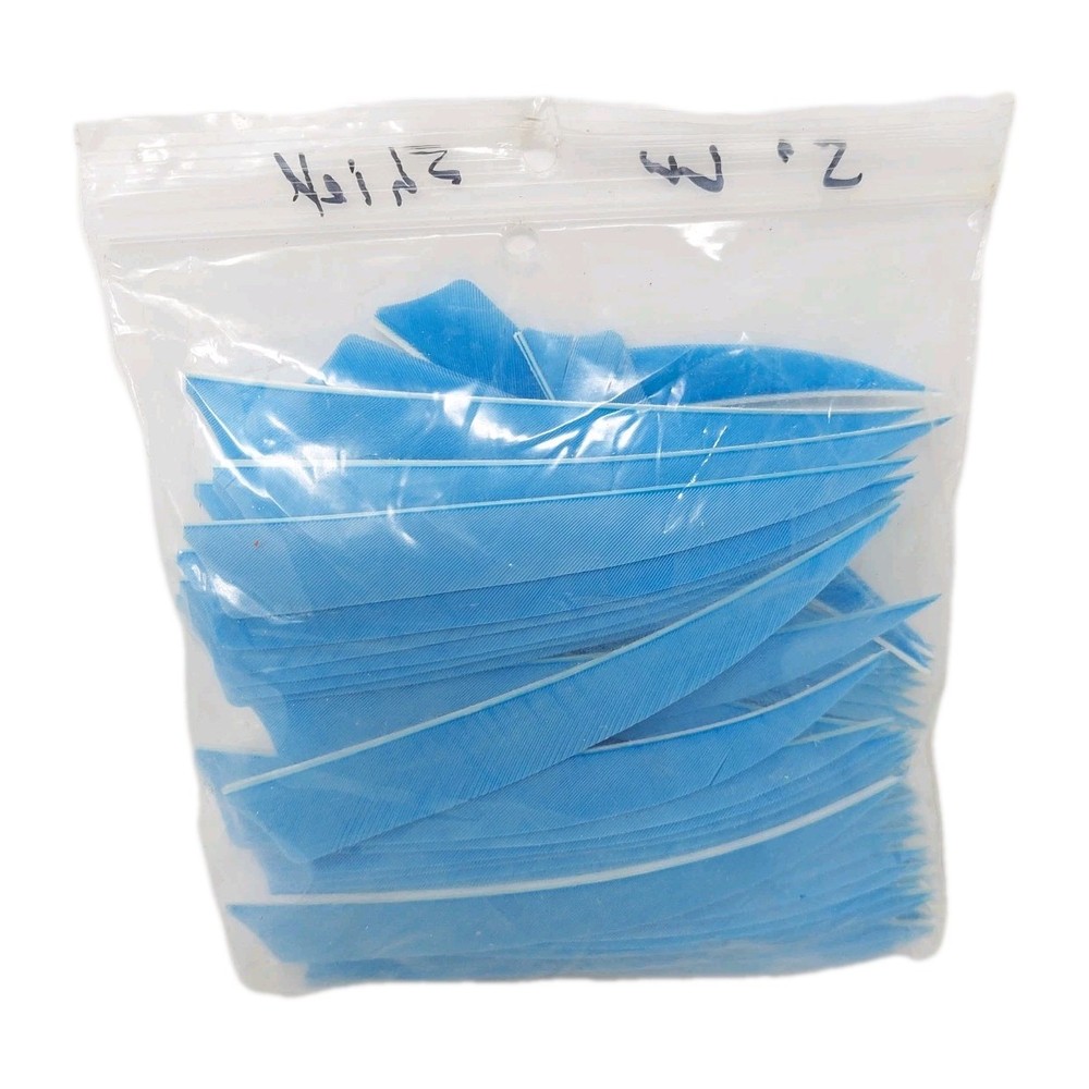 100 Pack Archery Arrow Feathers 5" Left Wing: Shield Sky Blue