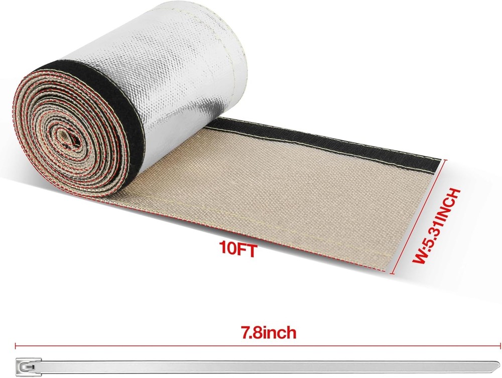 Heat Shroud Sleeve Aluminized Hose Wrap W/ Hook & Loop Closure High-Temperature