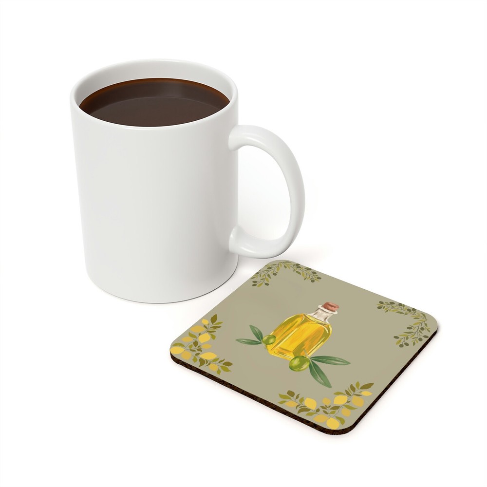 Square coaster olive oil