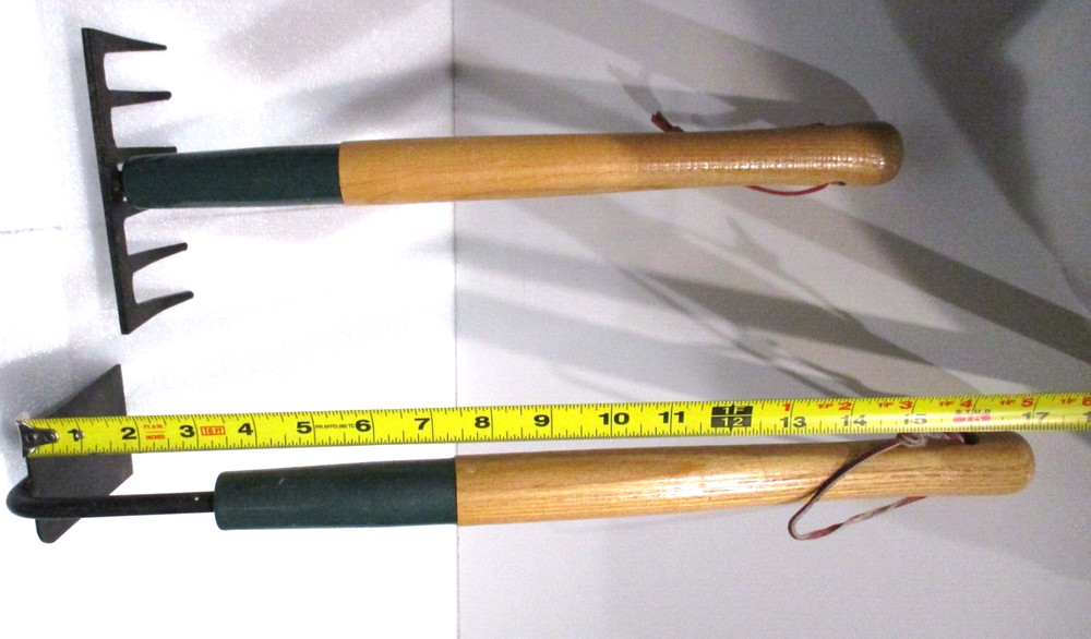2 Garden Tools Wood Handles