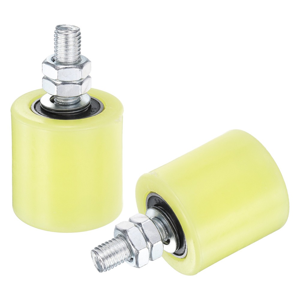 2Pcs Slide Gate Guide Roller 2" Nylon Sliding Gate Support Assembly, Yellow