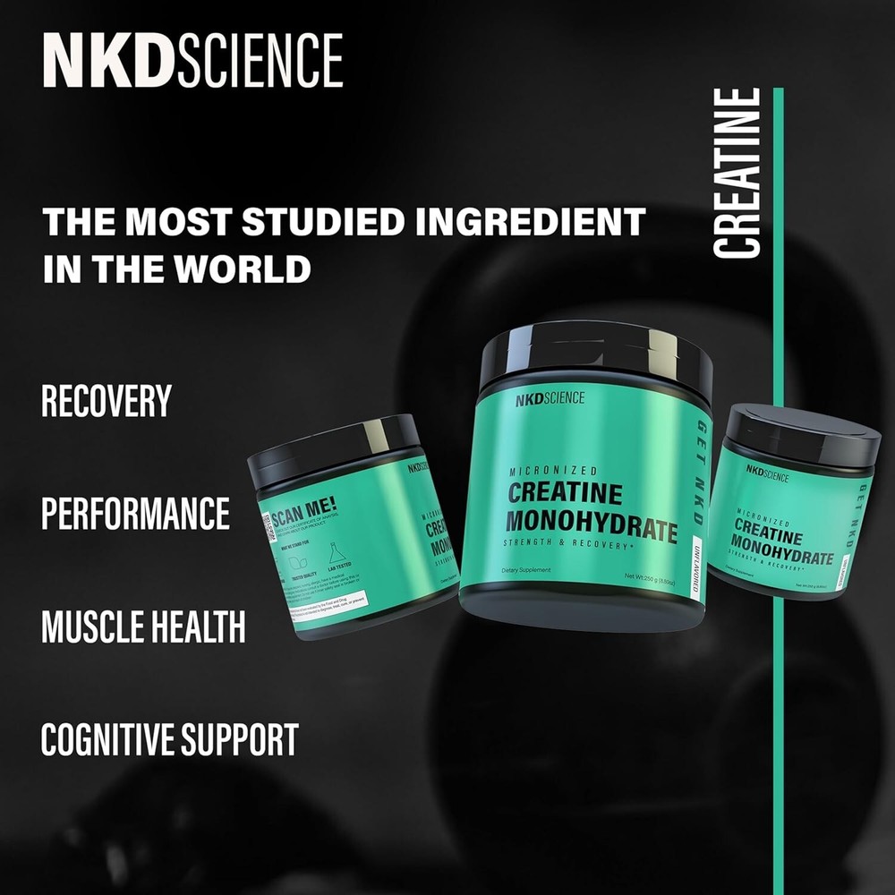 NKDScience Micronized Creatine Monohydrate - 5g per Serving - Unflavored 8.8 oz.