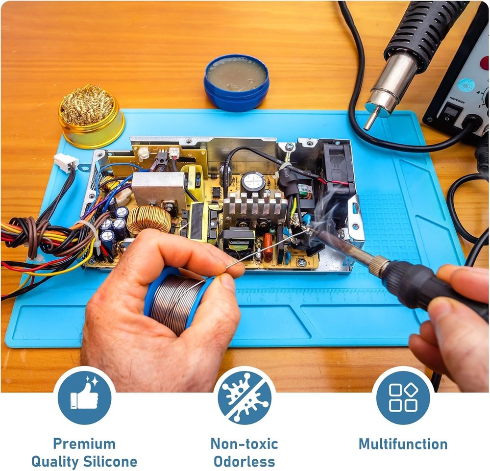 Magnetic silicone soldering mat heat insulation workbench pad