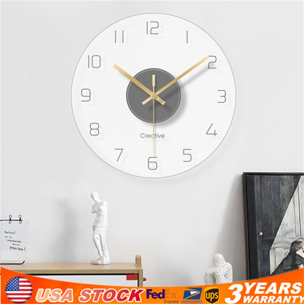 30cm Ultra Thin Design Wall Clock Large Modern Home Office Round Wall Clock