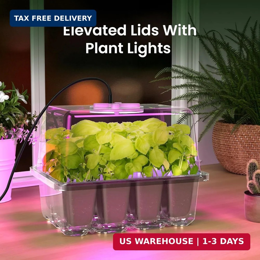 MIXC Seed Starter Kit with Grow Light, Elevated Seedling Tray Kit with Adjustabl