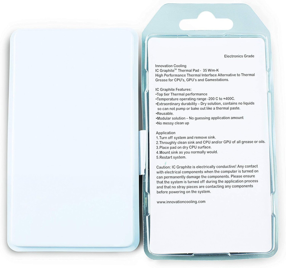 Graphite Thermal Pad 30x30mm | Reusable Replacement for Thermal Paste CPU GPU 35