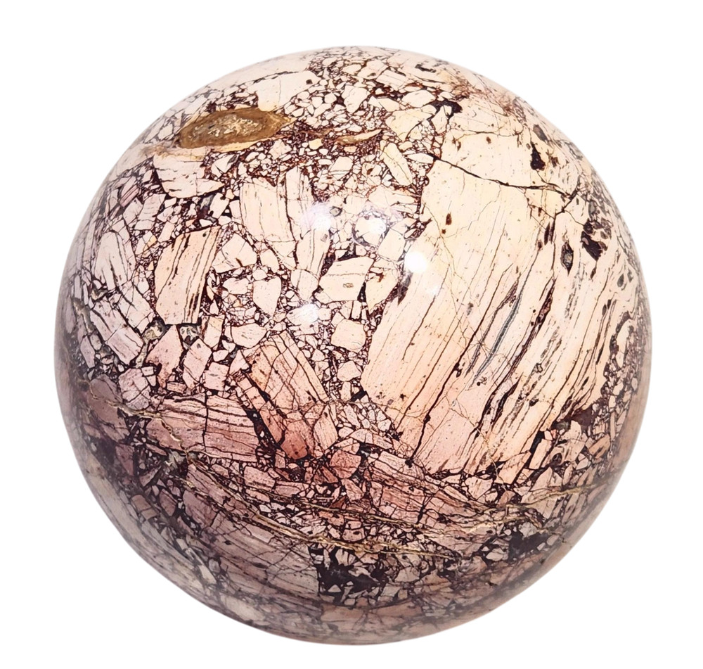 Chipboard Rhyolite 89mm Sphere - Angular Chiplike Inclusions - Decor Stone 6492
