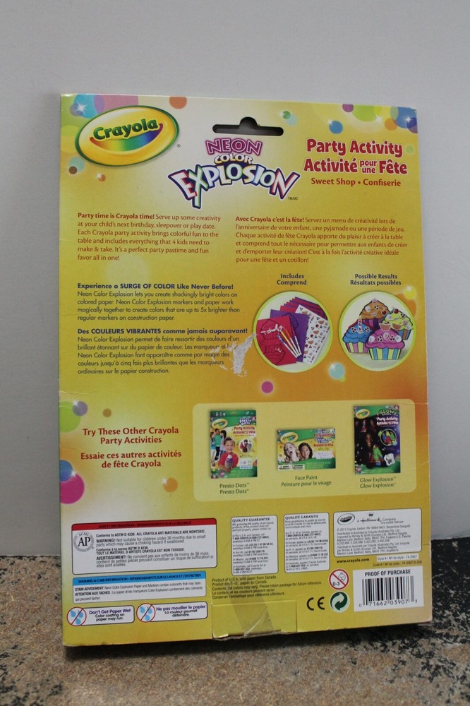 CRAYOLA Neon Color Explosion--Party Activity NEW