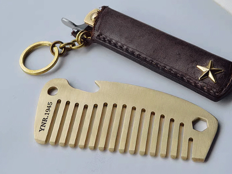 Solid Brass Comb Pocket Multi Tools Comb Bottle Opener Wrench Man EDC Gift