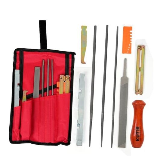 Chainsaw Sharpener File Kit – 10 Pcs Chainsaw Sharpening Tool Set with 5/32",