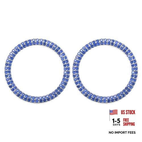 Universal Bling Car Engine Start Stop Button Cover, Car One Click Deep Blue