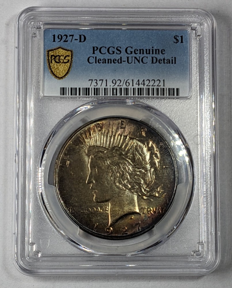 1927 D Peace Silver Dollar PCGS UNC