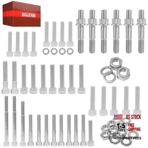 Titanium Cylinder Head Studs Nuts & Engine Bolt Kit Compatible with Yamaha