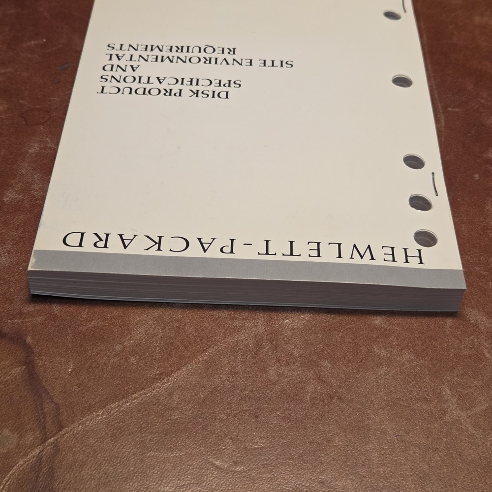 1989 HP Disk Product Specifications and Site Environmental Requirements Manual