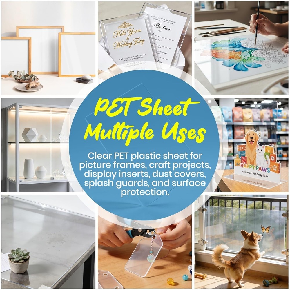 Versatile 8x10” Crafting PET Sheets - Scratch and Damage Free Panels Pack