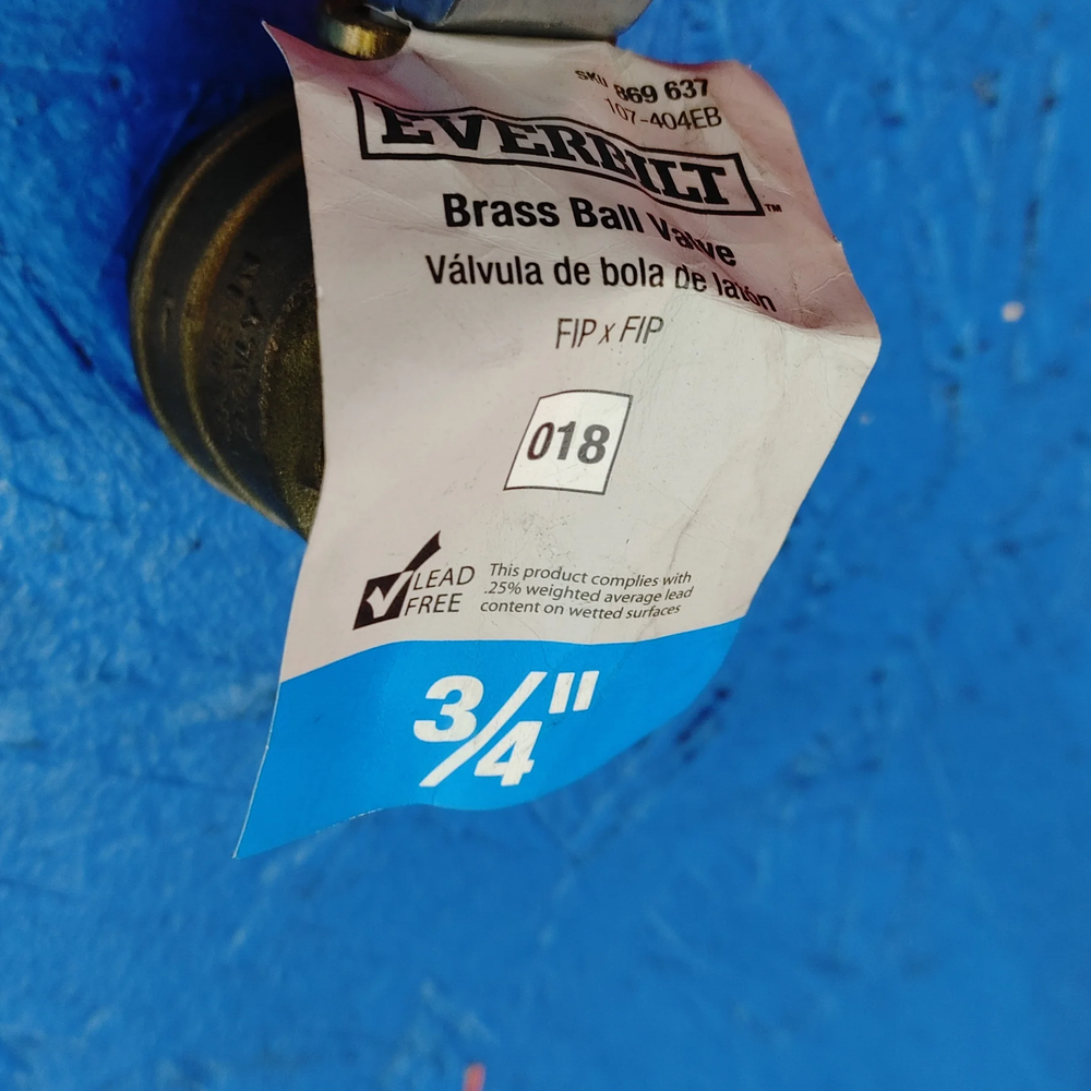 Everbilt Brass Ball Valve 107-404EB S7BAC7/20