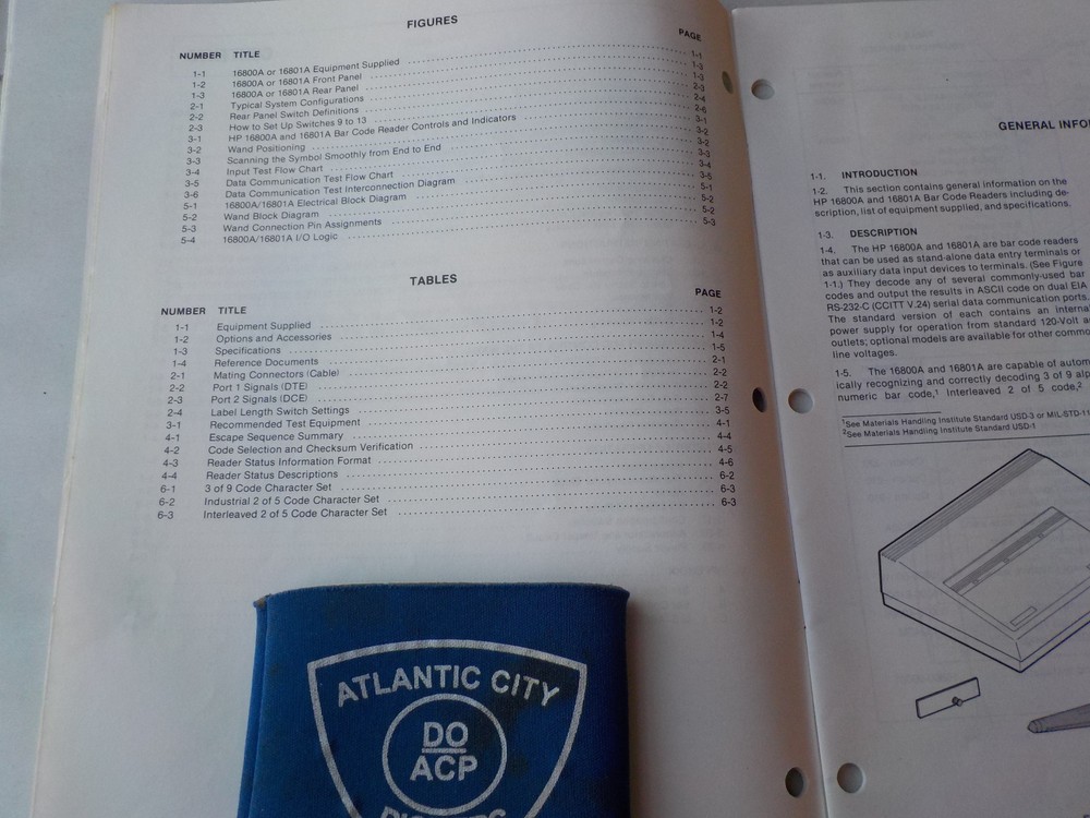 HP 16800A 16801A PROGRAMMABLE BAR CODE READER OPERATING AND SERVICE MANUAL