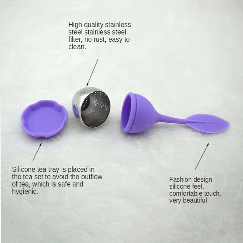 Steel ball infuser with leaf design
