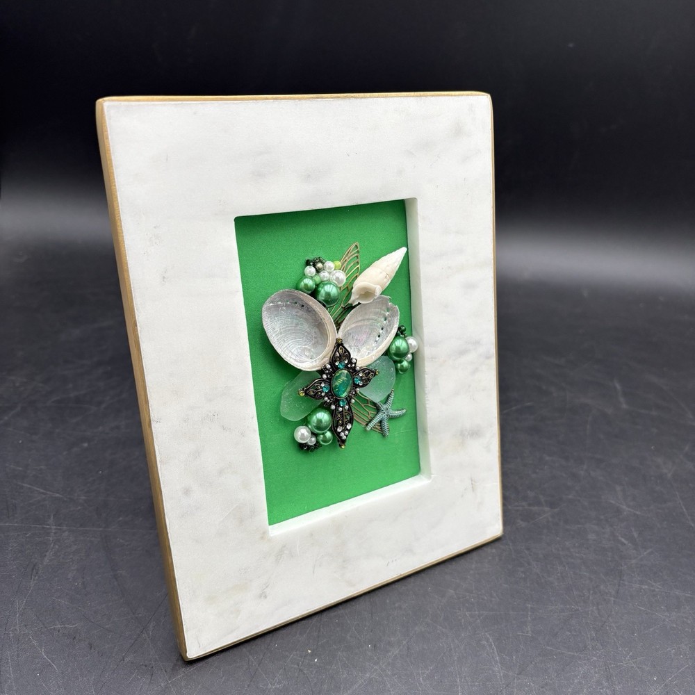 Handmade Framed Art Using Mixed Media In Marble Frame