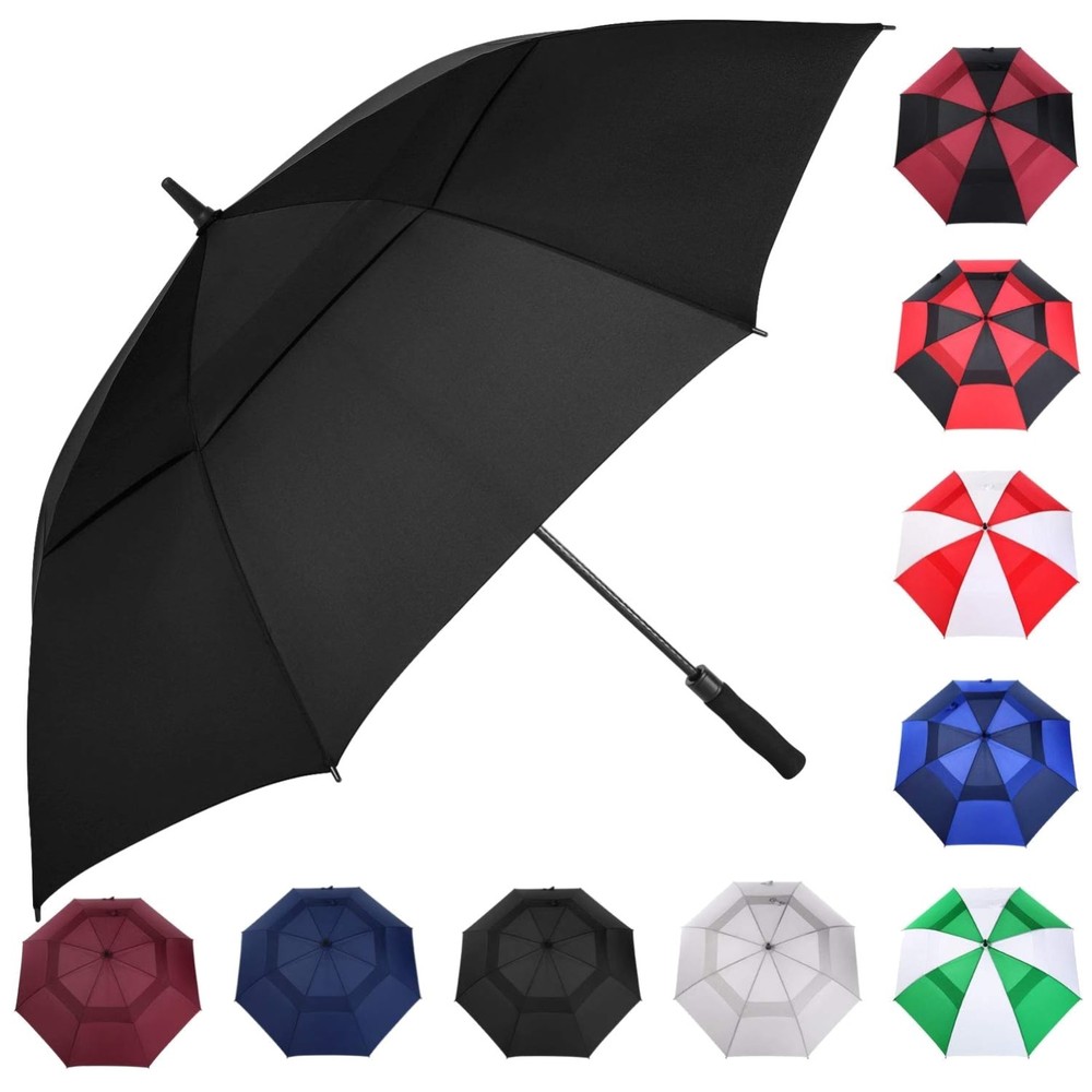 62 Inch Double Canopy Golf Umbrella, Vented Windproof Design