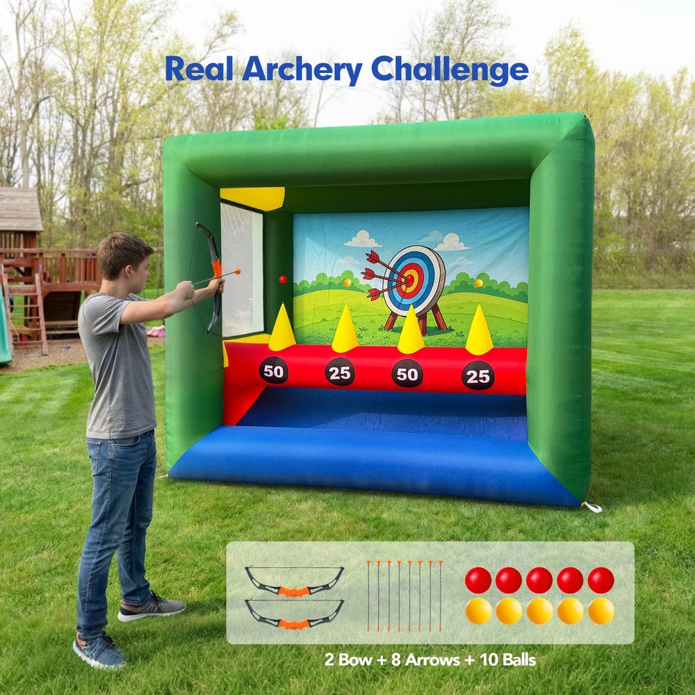 Wellcomer Inflatable Archery Target Game with Blower, Portable Carnival Setup