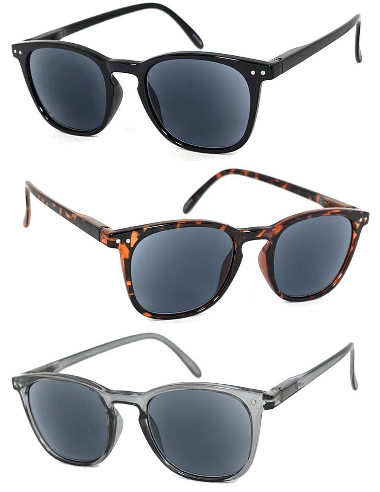 Retro Square Frame Full Tinted Lenses Sun Reader Reading Sunglasses UV Protect