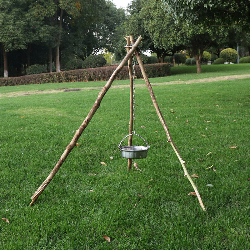 Camping tripod board kit accessory campfire support plate with adjustable chain