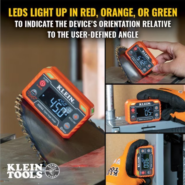 Klein Tools Digital Angle Gauge with Angle Alert, Water and Dust Resistant