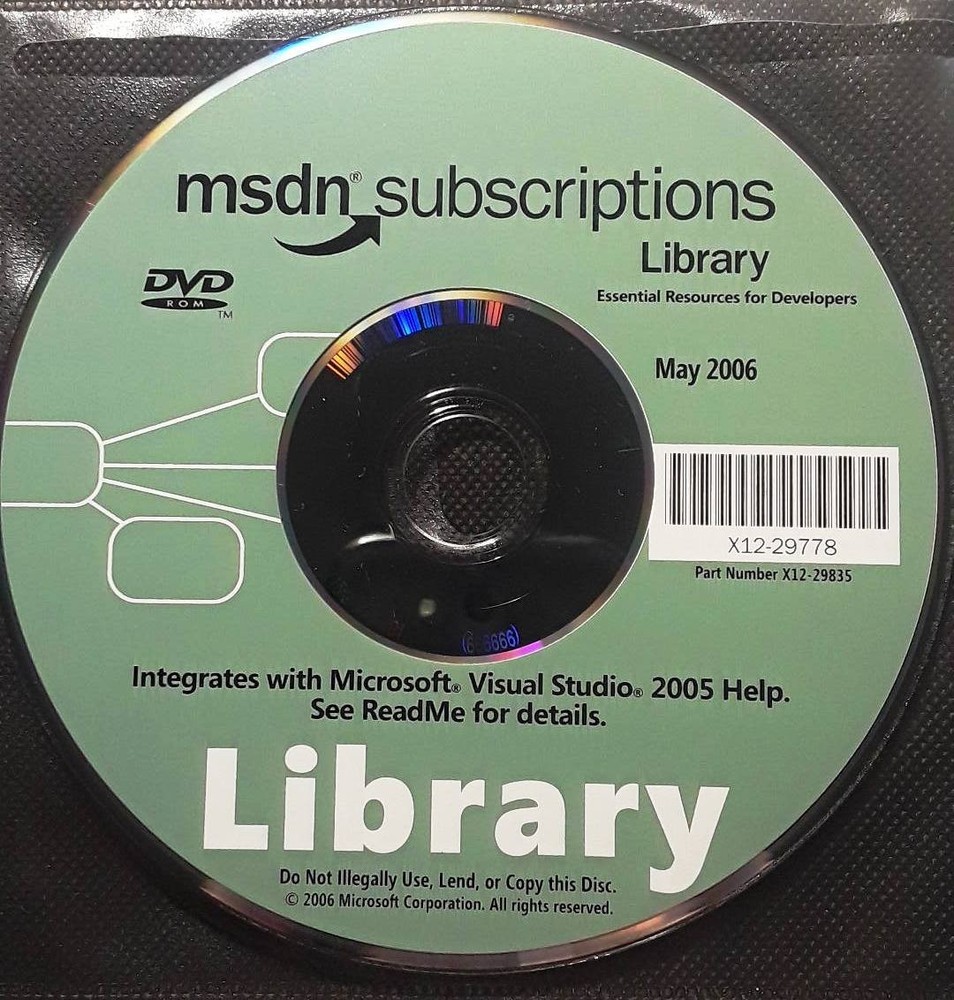Microsoft MSDN Subscription Library (May 2006) Complete Disc Set w/ License