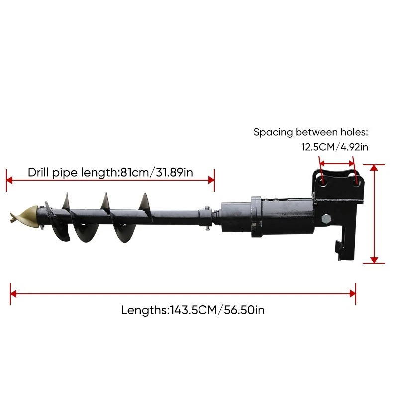 1 Ton Mini Excavator & Auger Drill Combo - Kubota Engine & 81cm Drill Pipe