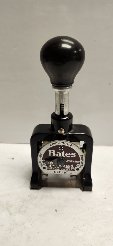 Vintage Bates Numbering Machine 6 Wheels Style E automatic Numerical Stamper