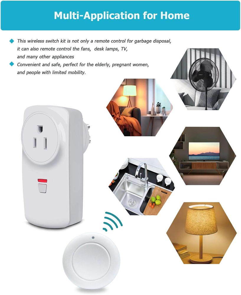 Disposal Sink Top Switch, Garbage Disposal Wireless Switch - Remote control-No D