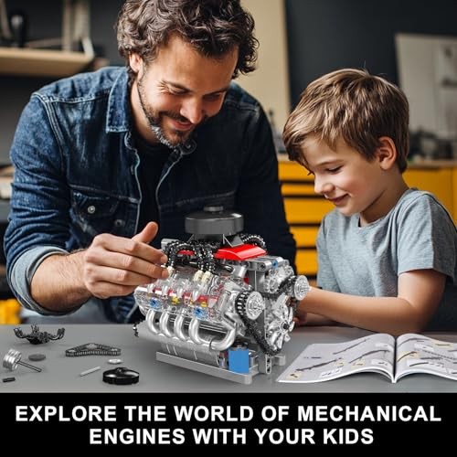 Model Kit That Works, 8 Cylinder Car Engine with Motor, 10171 V8 Engine