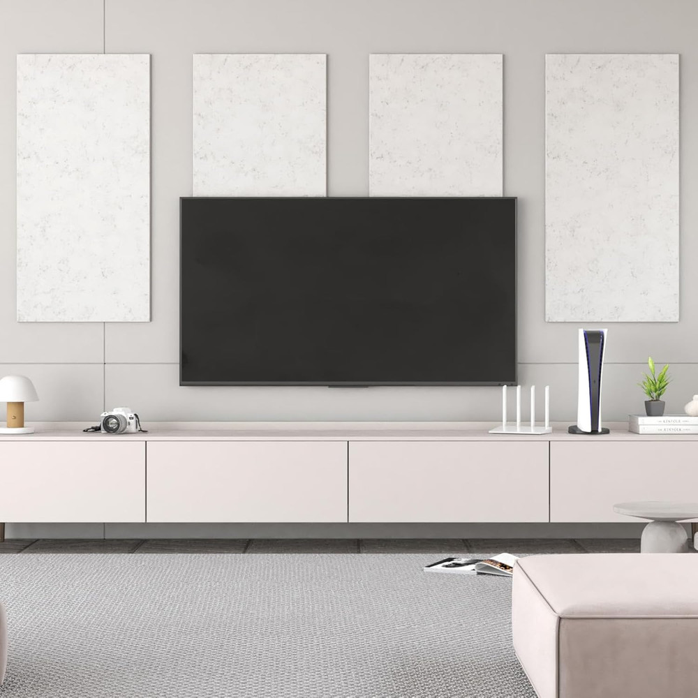Self-Adhesive Acoustic Panels 8PCS - Soundproof & Echo Reduction, Grey