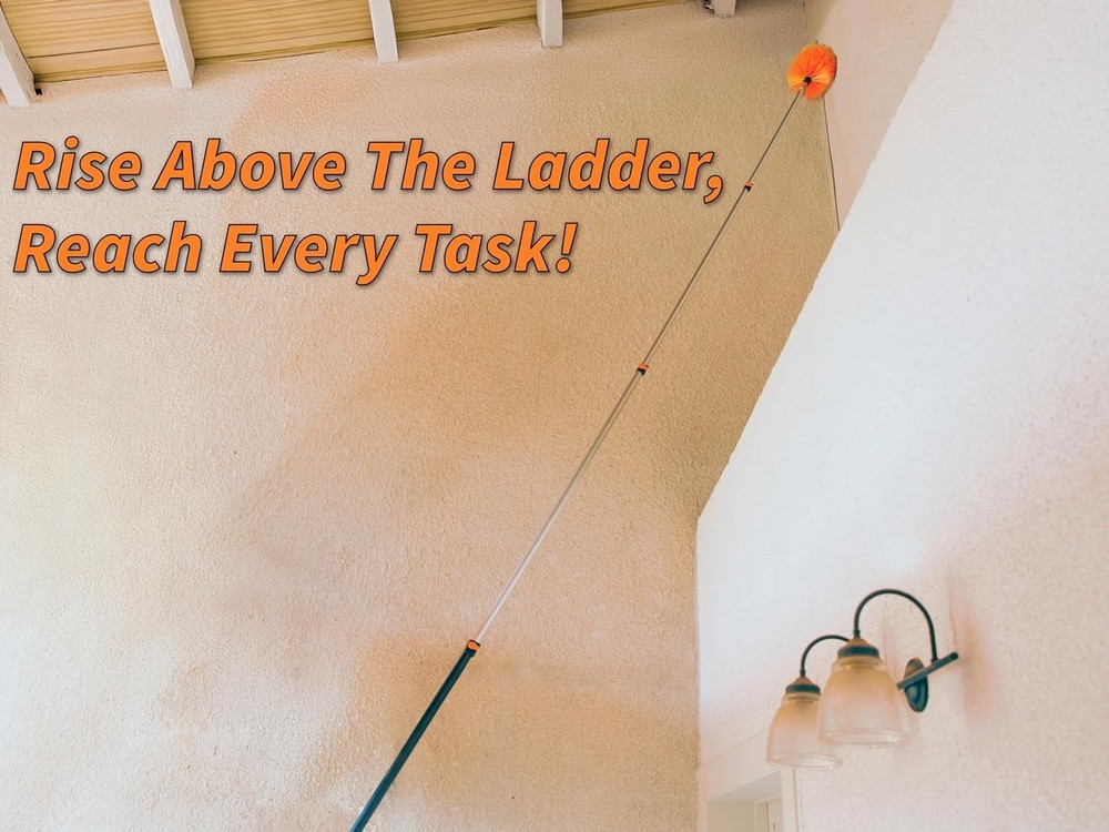 Versatile 20ft Telescopic Cobweb Cleaner - Safe High Dusting Made Easy