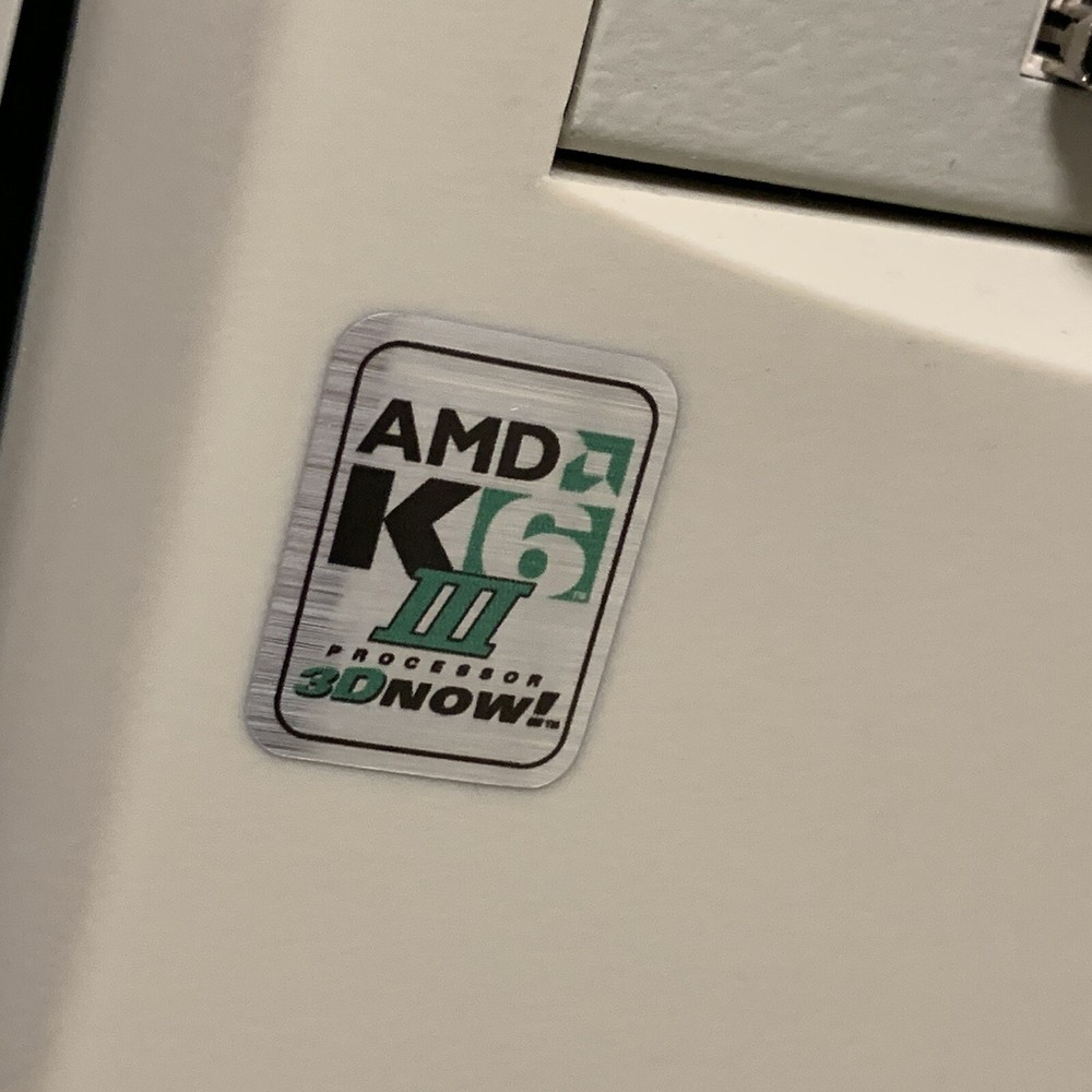 AMD K6-III 3 3D Now! Processor Computer Case Badge FLAT Sticker Retro 486 PC