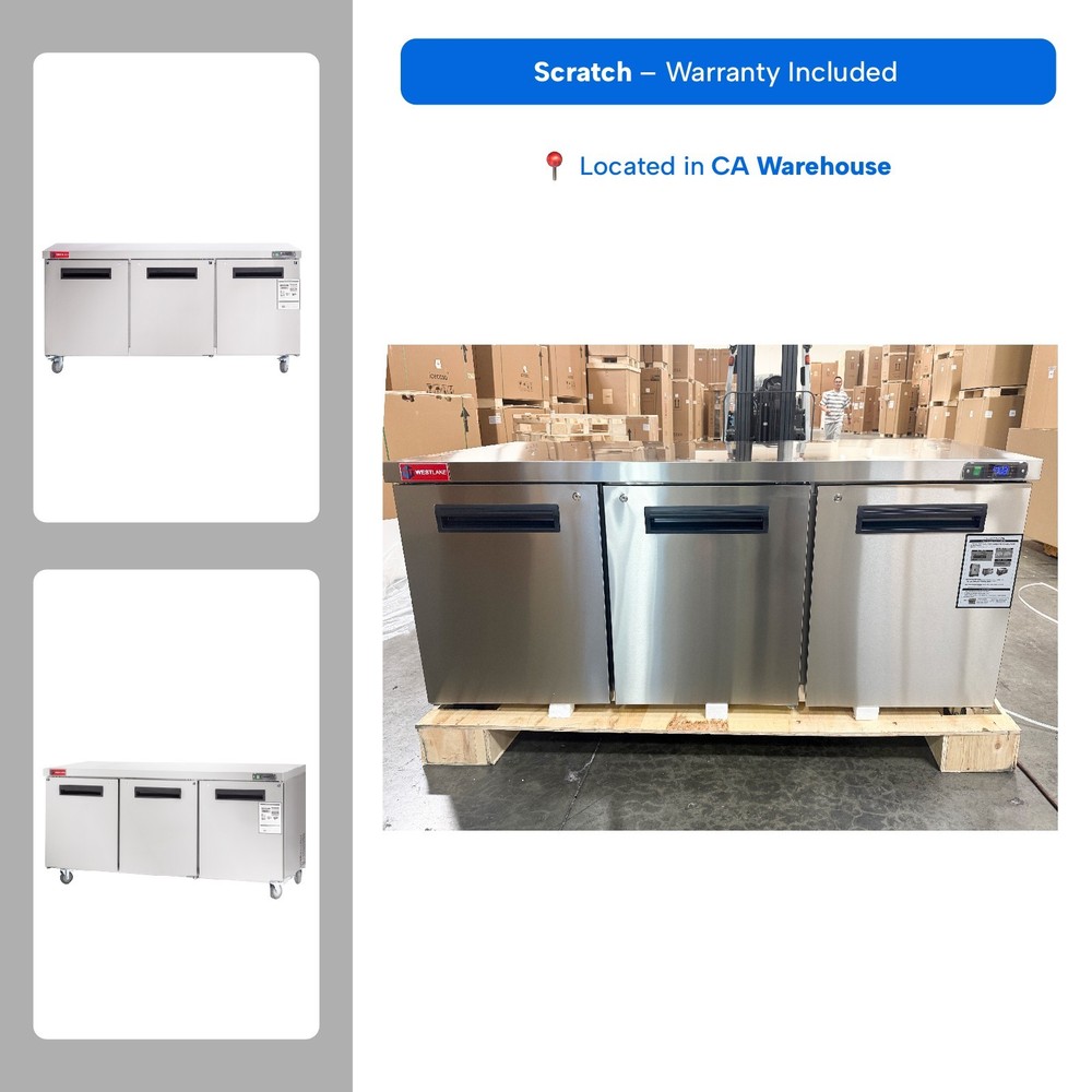 WESTLAKE 72" 3-Door Worktop Refrigerator - SCRATCH