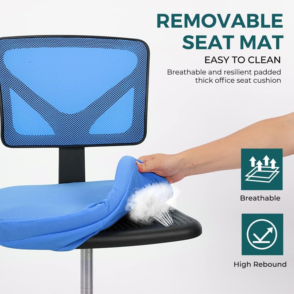 Compact Rolling Desk Chair with Y-shaped Backrest | Max 250 lbs Support