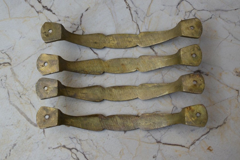 Vintage Victorian Cast Brass Handles Door Knobs and Pulls Gate Handle 4 pcs