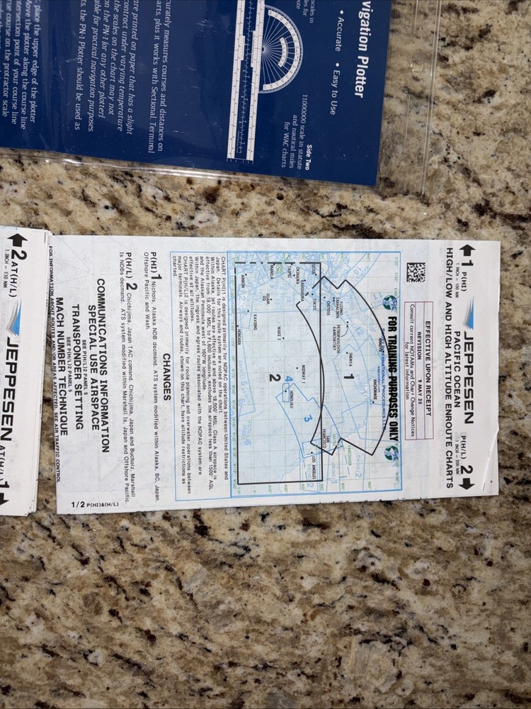 BUNDLE Jeppesen Slide Graphic Compute, Rotating Plotter(e6B), Charts