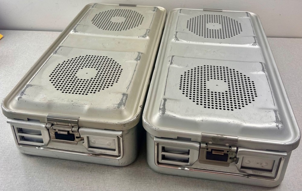 AESCULAP  (2) Sterilization Containers (4) Filter Plates