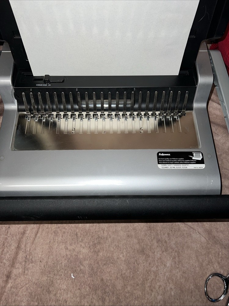 Fellowes Quasar 500 Manual Binding Machine Missing Comb Tray Works Perfect NB6