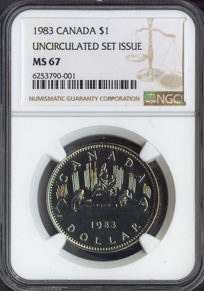 1983 Canada Dollar $1 NGC MS67 UNC SET - Quality