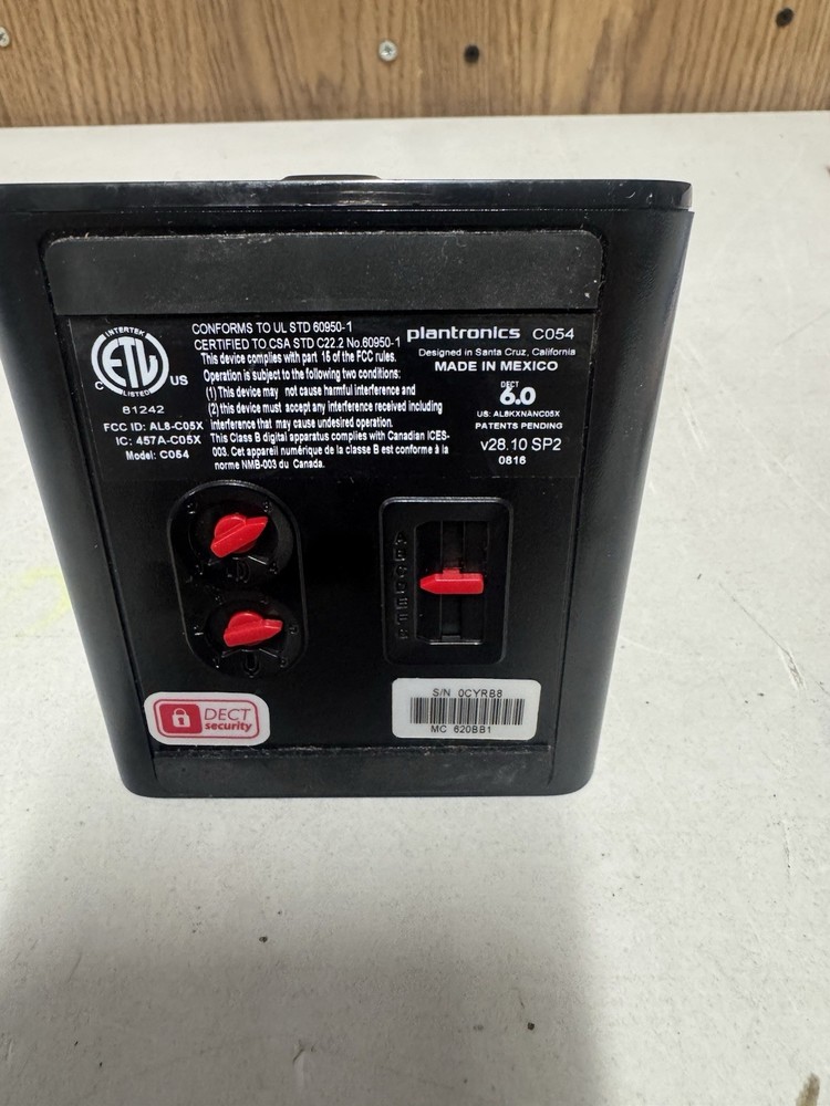 Plantronics CS540 Wireless Headset + Base C054 – Untested –