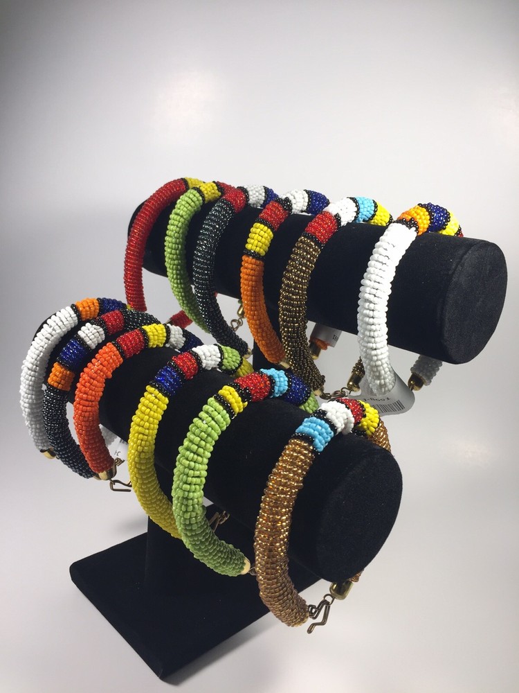 African Maasai Beaded Bangled Clip Bracelet